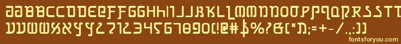 GrimlordBold-fontti – keltaiset fontit ruskealla taustalla