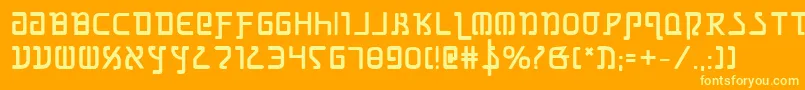 GrimlordBold-Schriftart – Gelbe Schriften auf orangefarbenem Hintergrund