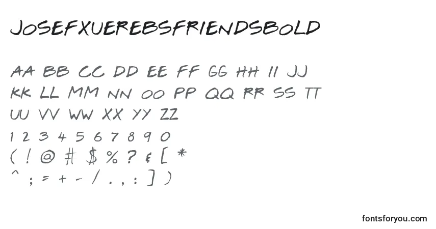 Шрифт JosefXuerebSFriendsBold – алфавит, цифры, специальные символы