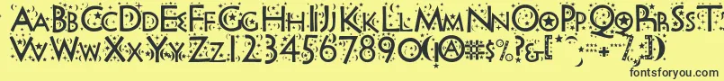 Nightsky Font – Black Fonts on Yellow Background