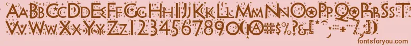 Nightsky Font – Brown Fonts on Pink Background