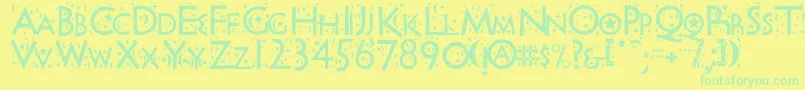 Nightsky Font – Green Fonts on Yellow Background