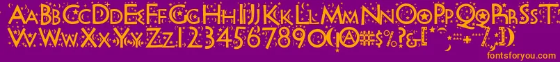 Nightsky Font – Orange Fonts on Purple Background