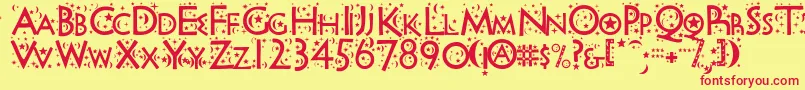 Nightsky Font – Red Fonts on Yellow Background