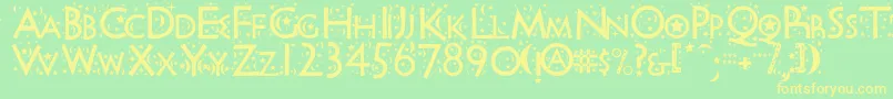 Nightsky Font – Yellow Fonts on Green Background