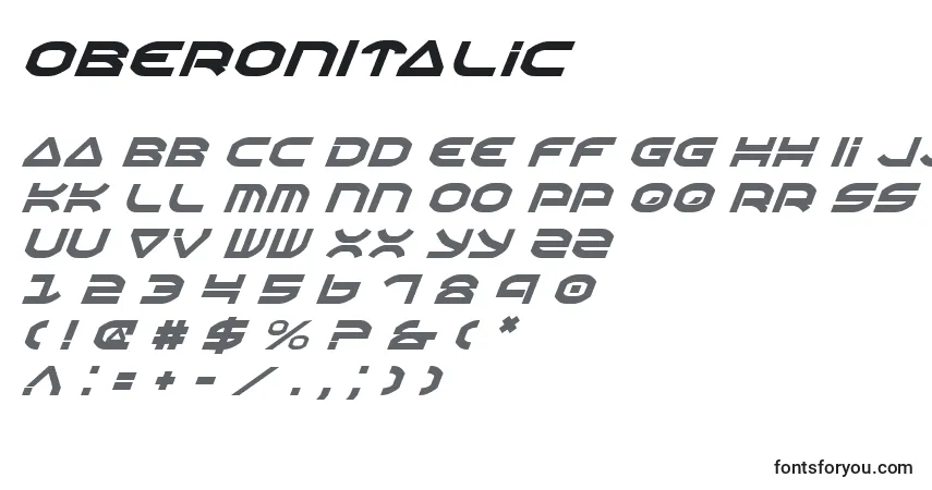 A fonte OberonItalic – alfabeto, números, caracteres especiais