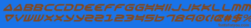 OberonItalic Font – Brown Fonts on Blue Background