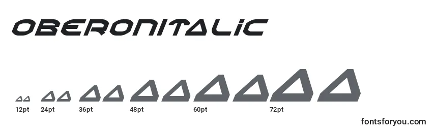 Размеры шрифта OberonItalic