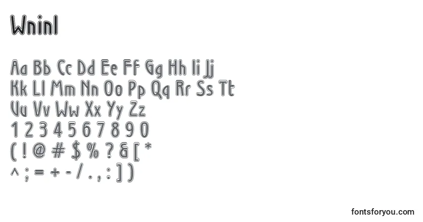 Schriftart Wninl – Alphabet, Zahlen, spezielle Symbole