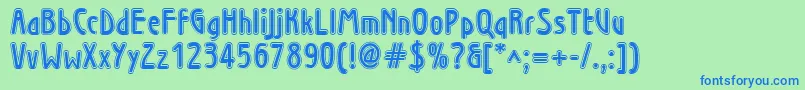Wninl Font – Blue Fonts on Green Background