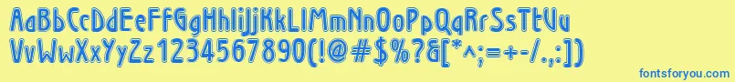 Wninl Font – Blue Fonts on Yellow Background