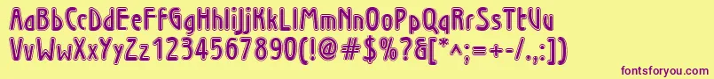 Wninl Font – Purple Fonts on Yellow Background