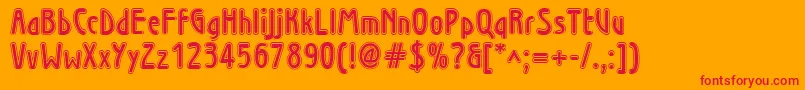 Wninl-Schriftart – Rote Schriften auf orangefarbenem Hintergrund