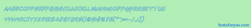 Dominomaskoutitalフォントについての詳細 フォントDominomaskoutital – 青い文字は緑の背景です。