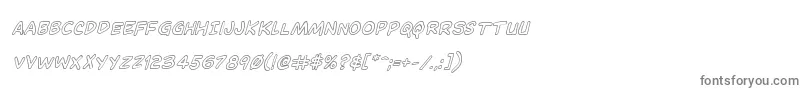 Dominomaskoutital-fontti – harmaat kirjasimet valkoisella taustalla