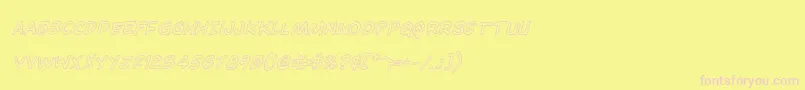 Dominomaskoutital-Schriftart – Rosa Schriften auf gelbem Hintergrund