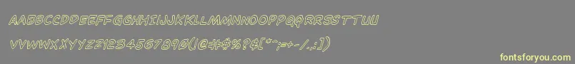 Dominomaskoutital-fontti – keltaiset fontit harmaalla taustalla