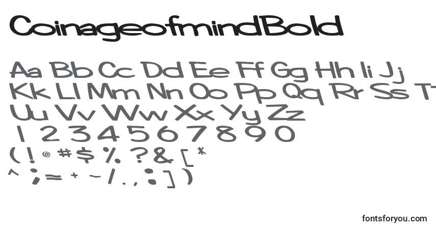 Schriftart CoinageofmindBold – Alphabet, Zahlen, spezielle Symbole