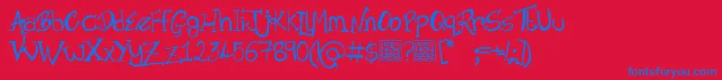 HbmOldTimeVillainDonationware Font – Blue Fonts on Red Background