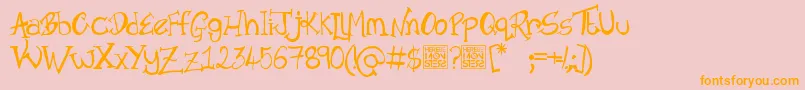 HbmOldTimeVillainDonationware Font – Orange Fonts on Pink Background