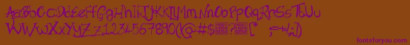 HbmOldTimeVillainDonationware Font – Purple Fonts on Brown Background