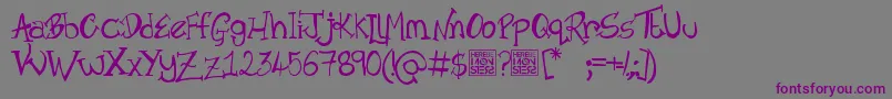 HbmOldTimeVillainDonationware Font – Purple Fonts on Gray Background