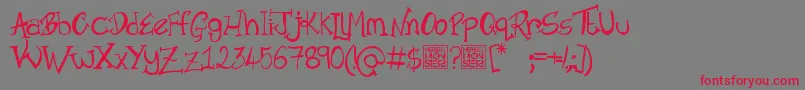 HbmOldTimeVillainDonationware Font – Red Fonts on Gray Background