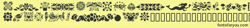 GePennsylvaniaDutchI Font – Black Fonts on Yellow Background
