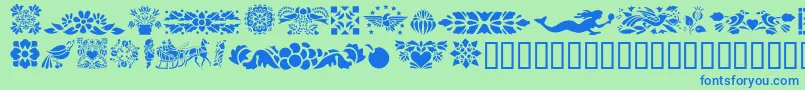 GePennsylvaniaDutchI Font – Blue Fonts on Green Background