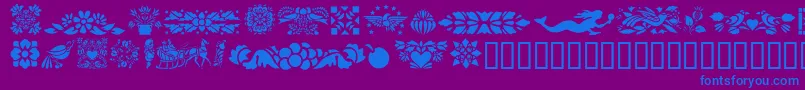 GePennsylvaniaDutchI Font – Blue Fonts on Purple Background