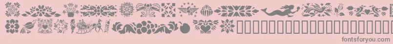 GePennsylvaniaDutchI Font – Gray Fonts on Pink Background