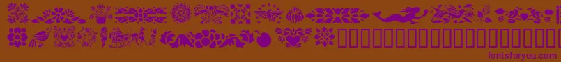 GePennsylvaniaDutchI Font – Purple Fonts on Brown Background