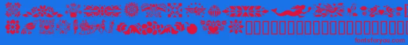 GePennsylvaniaDutchI Font – Red Fonts on Blue Background