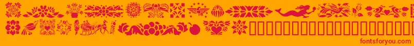 fuente GePennsylvaniaDutchI – Fuentes Rojas Sobre Fondo Naranja