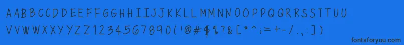 Mixminicaps-Schriftart – Schwarze Schriften auf blauem Hintergrund