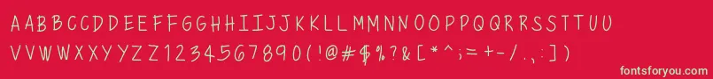 Czcionka Mixminicaps – zielone czcionki na czerwonym tle