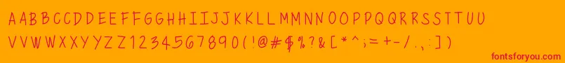 Mixminicaps Font – Red Fonts on Orange Background