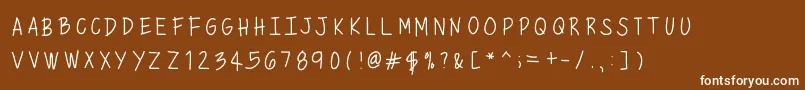 フォントMixminicaps – 茶色の背景に白い文字