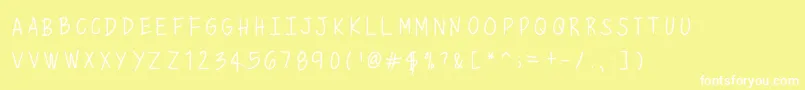 フォントMixminicaps – 黄色い背景に白い文字