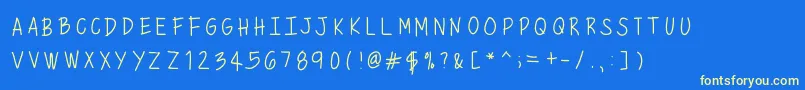 Mixminicaps Font – Yellow Fonts on Blue Background