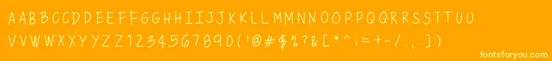 Mixminicaps Font – Yellow Fonts on Orange Background