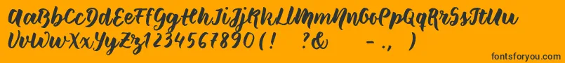 Weitere Informationen zur Wildcreaturessample-Schriftart Wildcreaturessample-Schriftart – Schwarze Schriften auf orangefarbenem Hintergrund