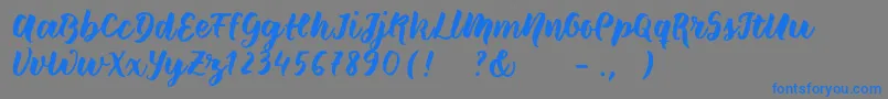 フォントWildcreaturessample – 灰色の背景に青い文字