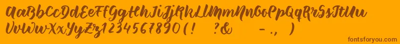 Weitere Informationen zur Wildcreaturessample-Schriftart Wildcreaturessample-Schriftart – Braune Schriften auf orangefarbenem Hintergrund