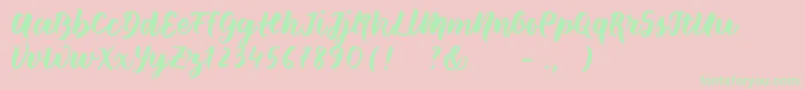 Wildcreaturessample-Schriftart – Grüne Schriften auf rosa Hintergrund