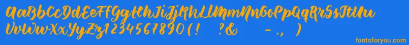 Wildcreaturessample Font – Orange Fonts on Blue Background