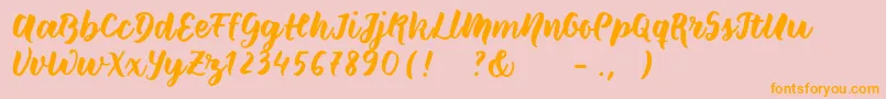 Police Wildcreaturessample – polices orange sur fond rose