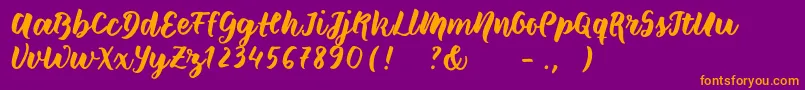 Wildcreaturessample Font – Orange Fonts on Purple Background