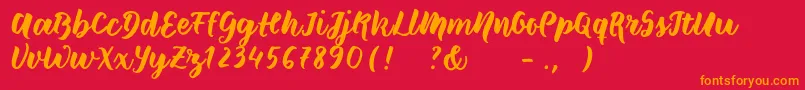 Police Wildcreaturessample – polices orange sur fond rouge