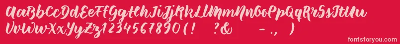 Wildcreaturessample Font – Pink Fonts on Red Background